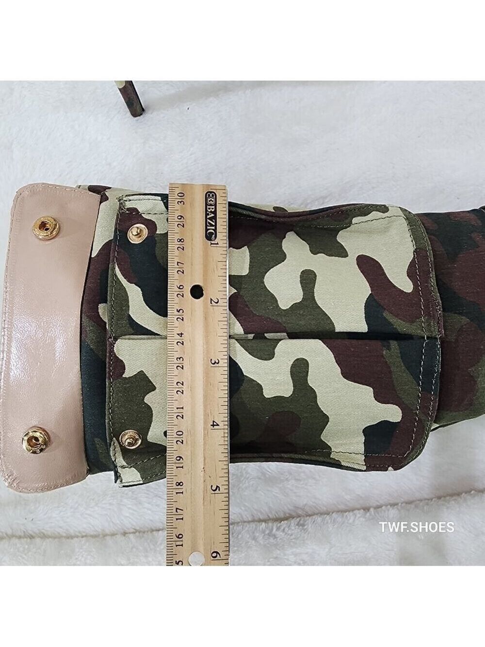 Army Girlz Canvas Camouflage Camo Cargo Knee High Stiletto Heel Boots - Picture 11 of 12